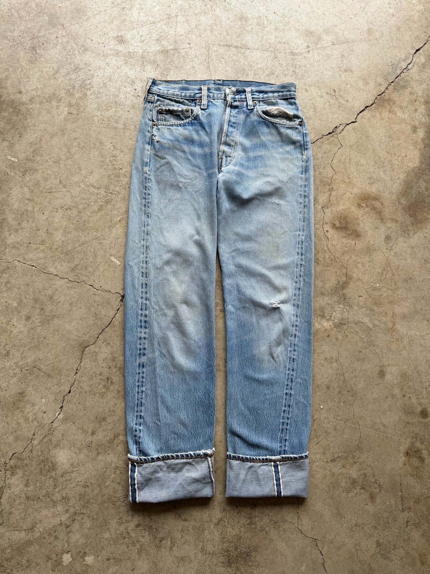 1970/80s Levis 501s Selvedge Distressed Jeans