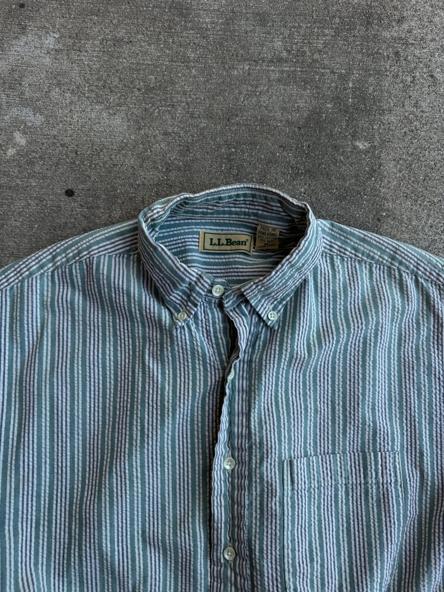 1970/80s LL Bean Stripped Button Down Short Sleeve Shirt (1)