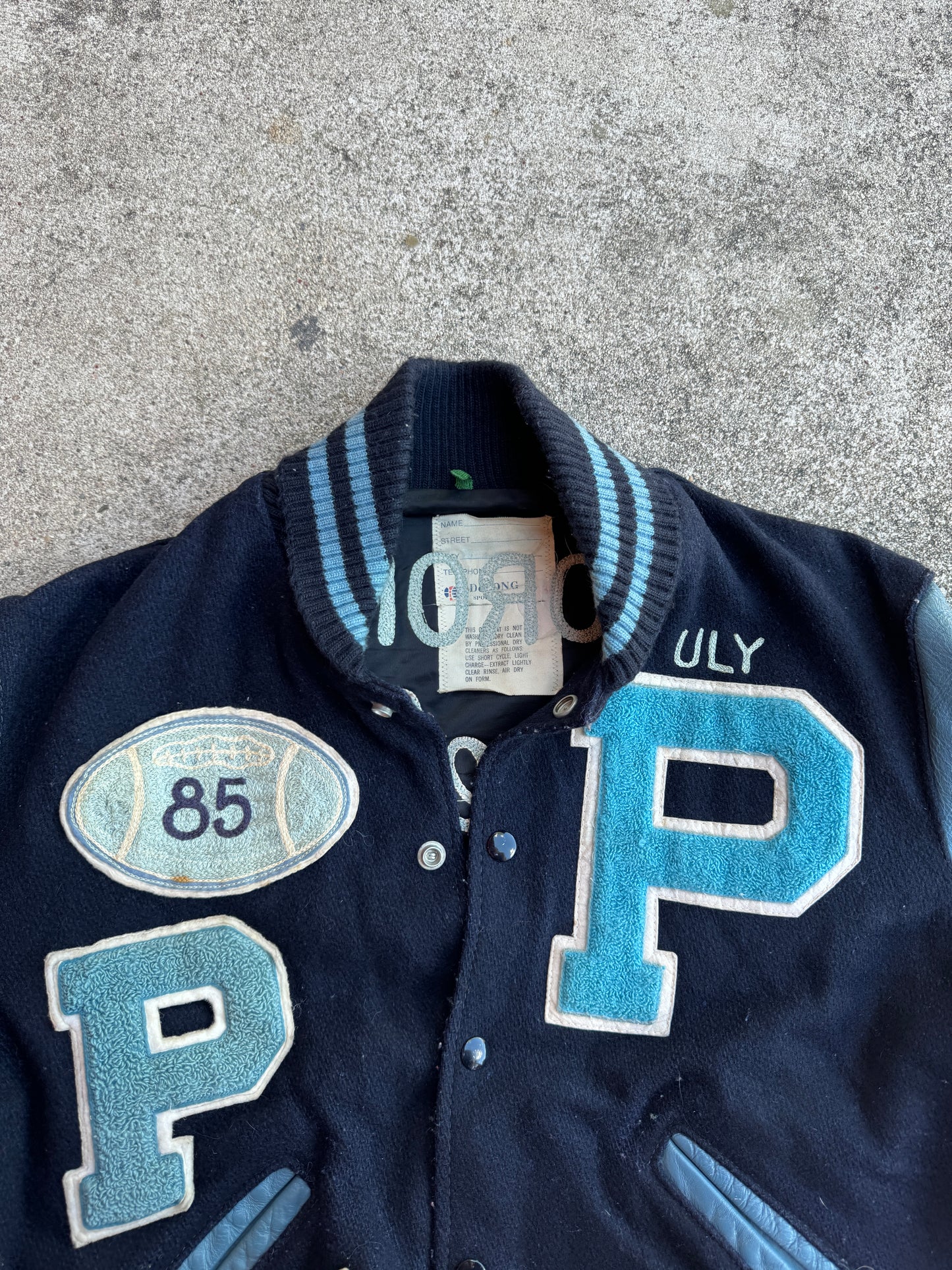 1980s DeLong Pueblo Warriors Chain Stitched Varsity Jacket