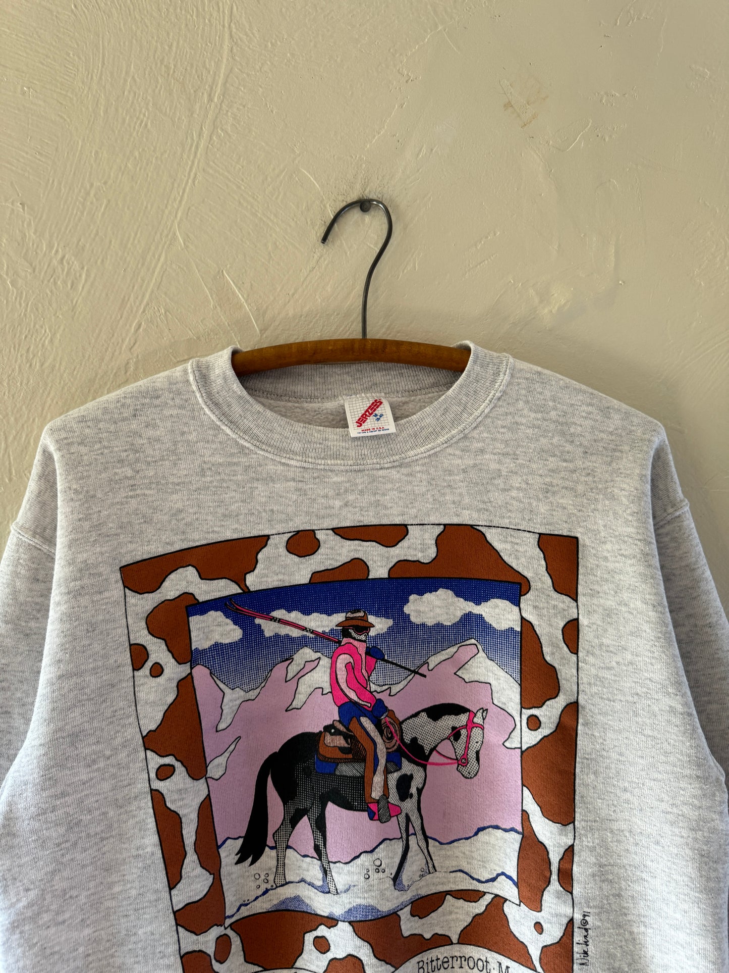 1990s Montana Bitterroot Snow Cowboy Sweater