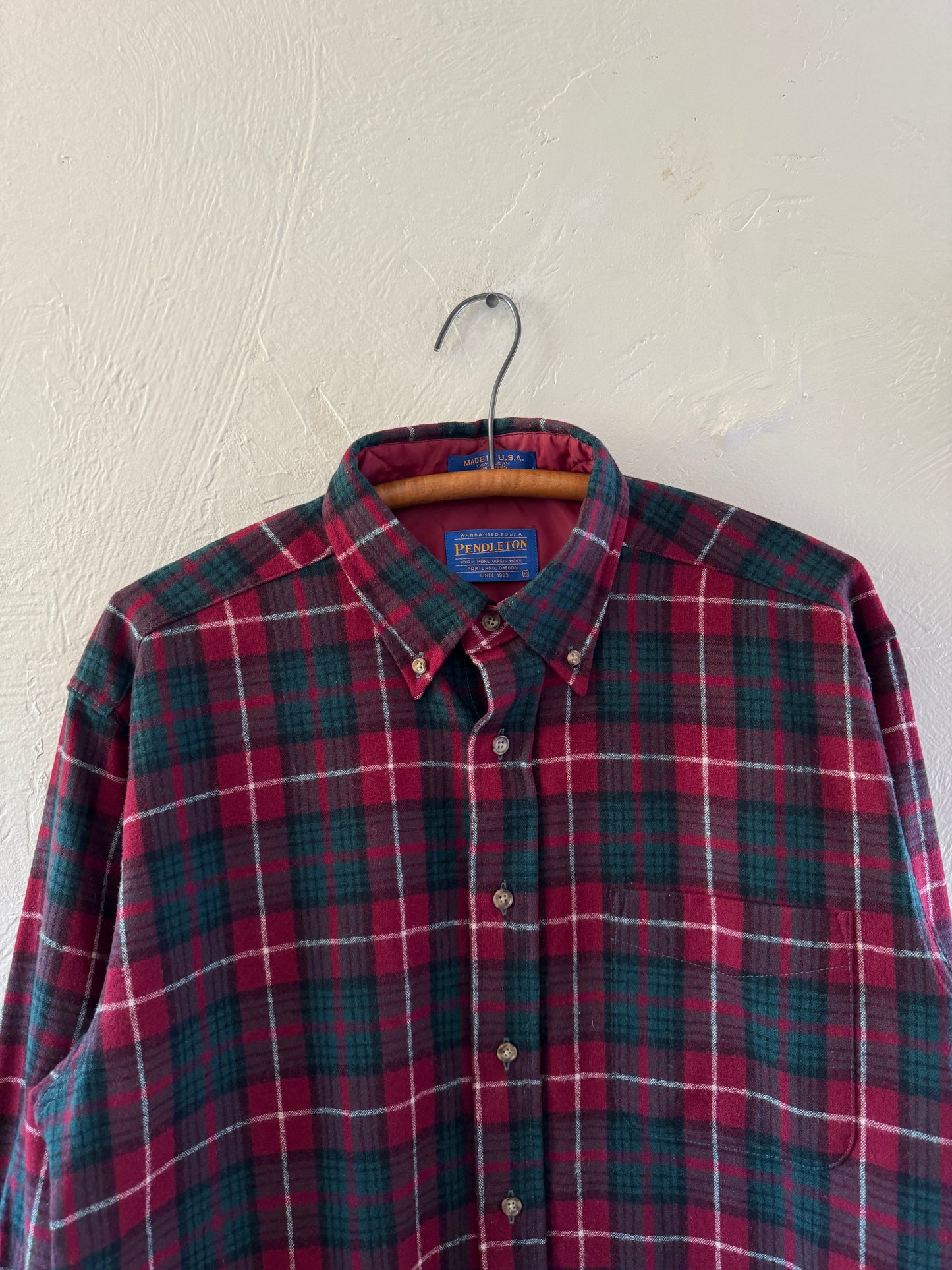 1990s Pendleton Wool Plaid Flannel Shirt