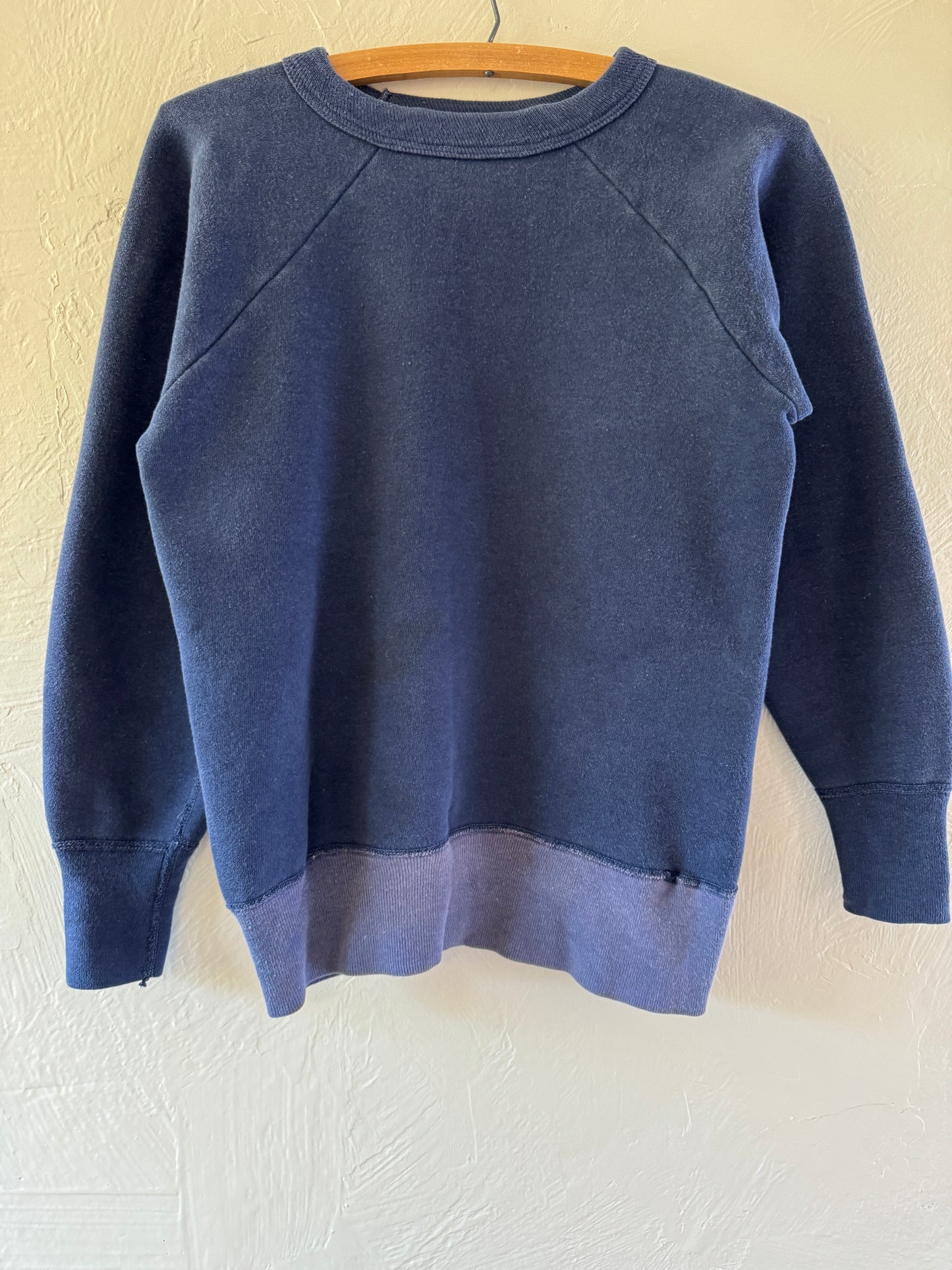 1950s Wind Shield Crewneck Navy Two Tone Sweater