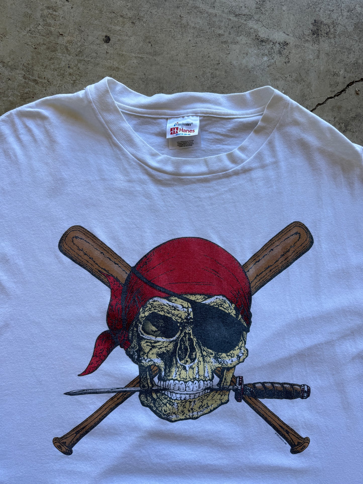 1990s Pirate Baseball Skull T-Shirt