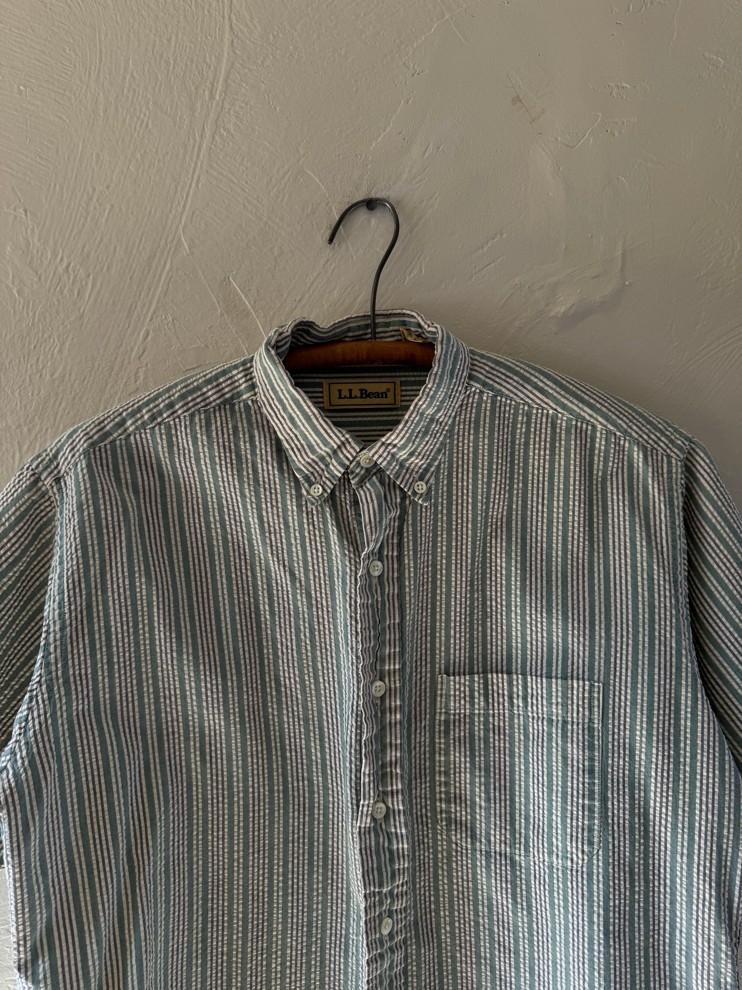 1970/80s LL Bean Stripped Button Down Short Sleeve Shirt (1)