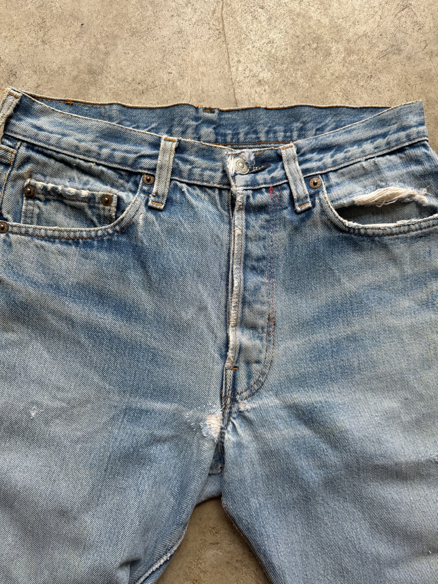 1970/80s Levis 501s Selvedge Distressed Jeans