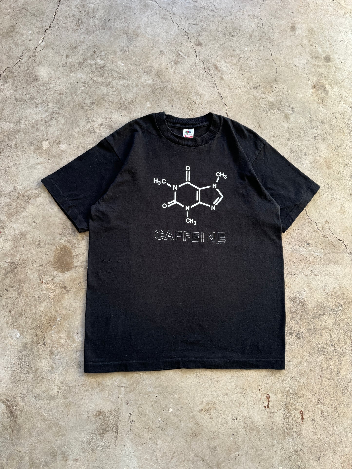 1990s Caffeine Molecule Scientific Formula Coffee T-Shirt