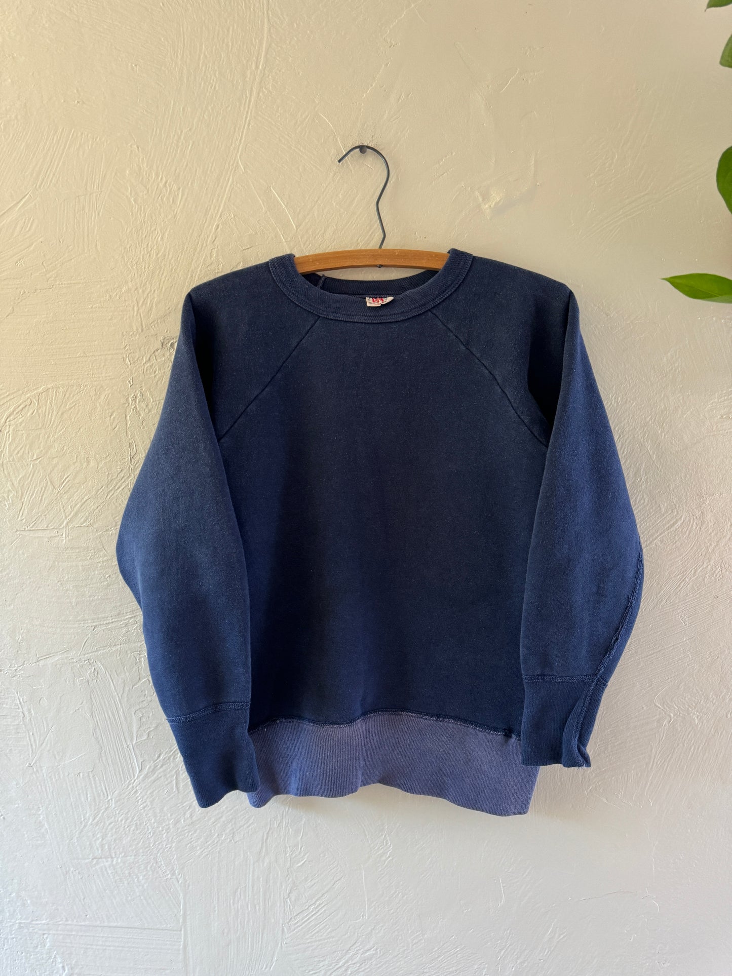 1950s Wind Shield Crewneck Navy Two Tone Sweater