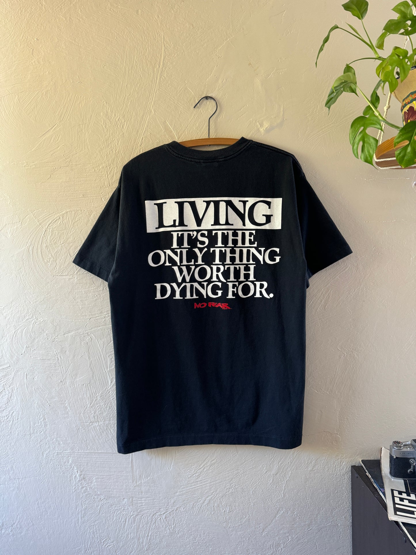 1990s No Fear Living & Dying Quote T-Shirt (1)