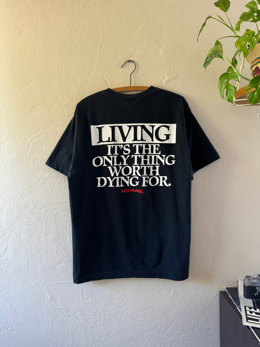 1990s No Fear Living & Dying Quote T-Shirt (1)