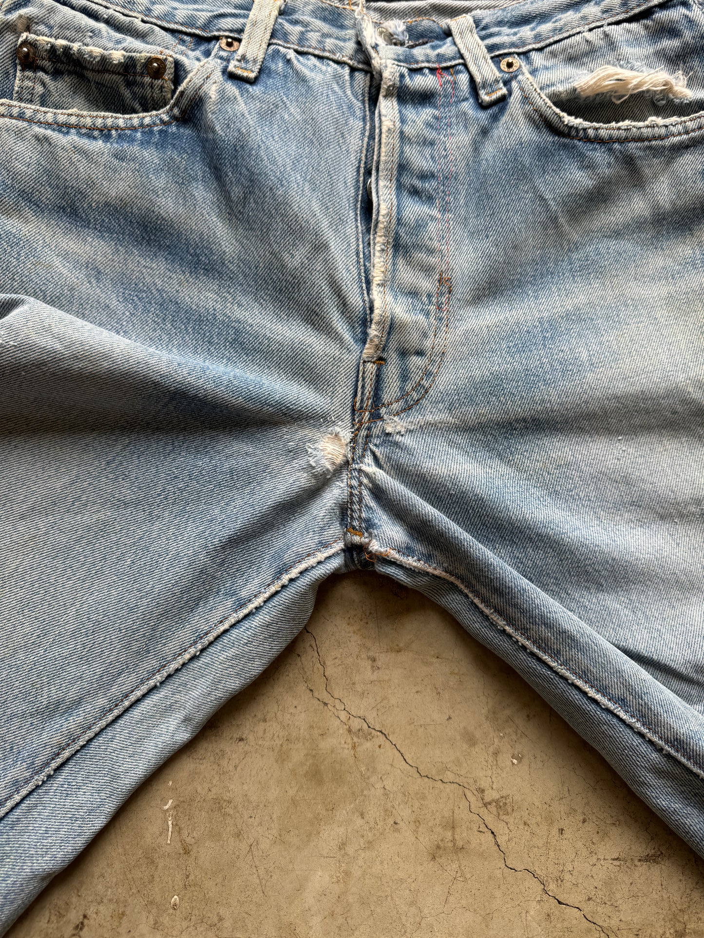 1970/80s Levis 501s Selvedge Distressed Jeans