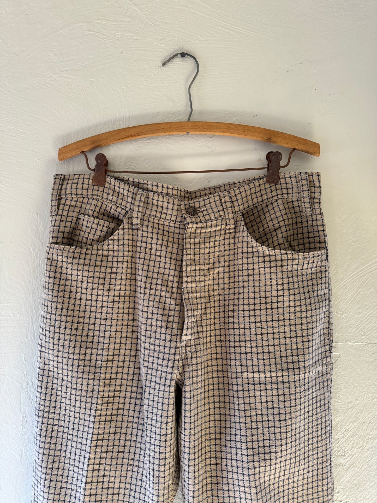 1960s Big “E” Levis Bootcut Plaid Pants