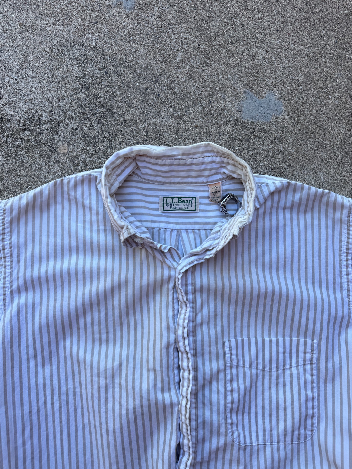 1970/80s LL Bean Stripped Button Down Short Sleeve Shirt (2)