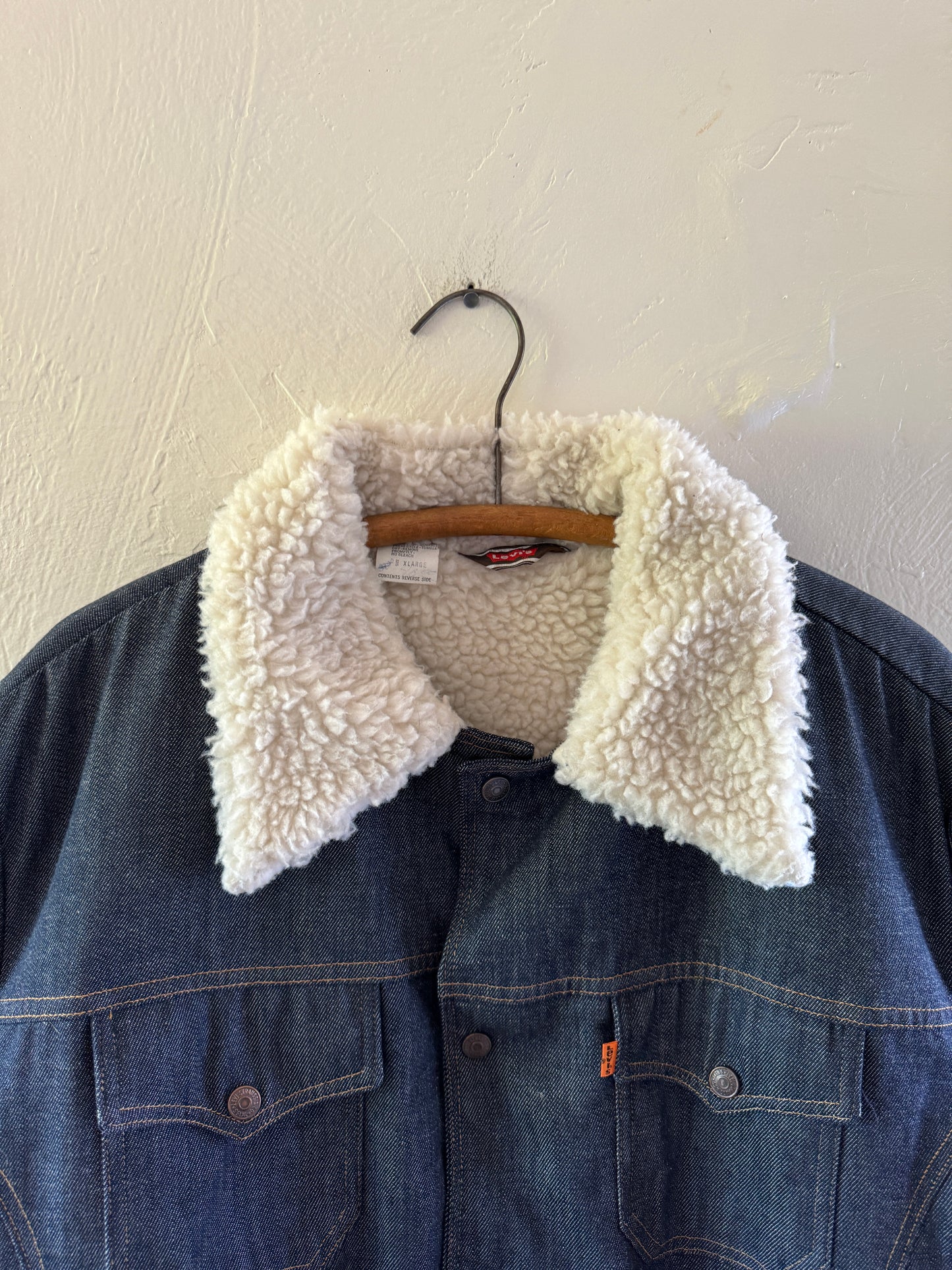 1970s Levis Sherpa Trucker Orange Tab Jacket