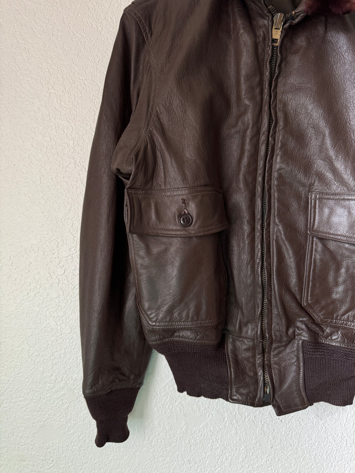 1970/80s G-1 USN Flight Leather Bomber Jacket