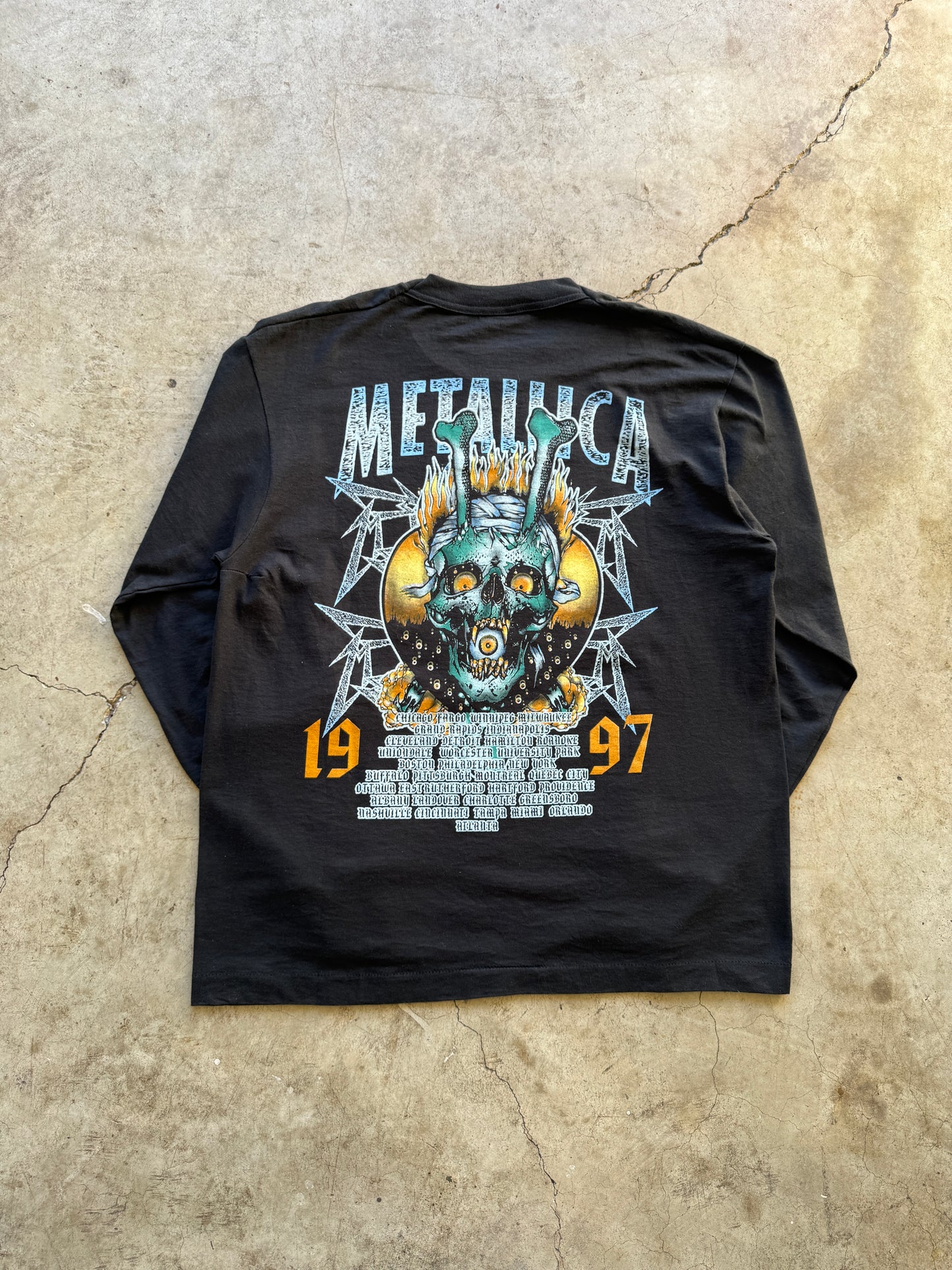 1990s Metallica Band Pushead Tour Long Sleeve T-Shirt