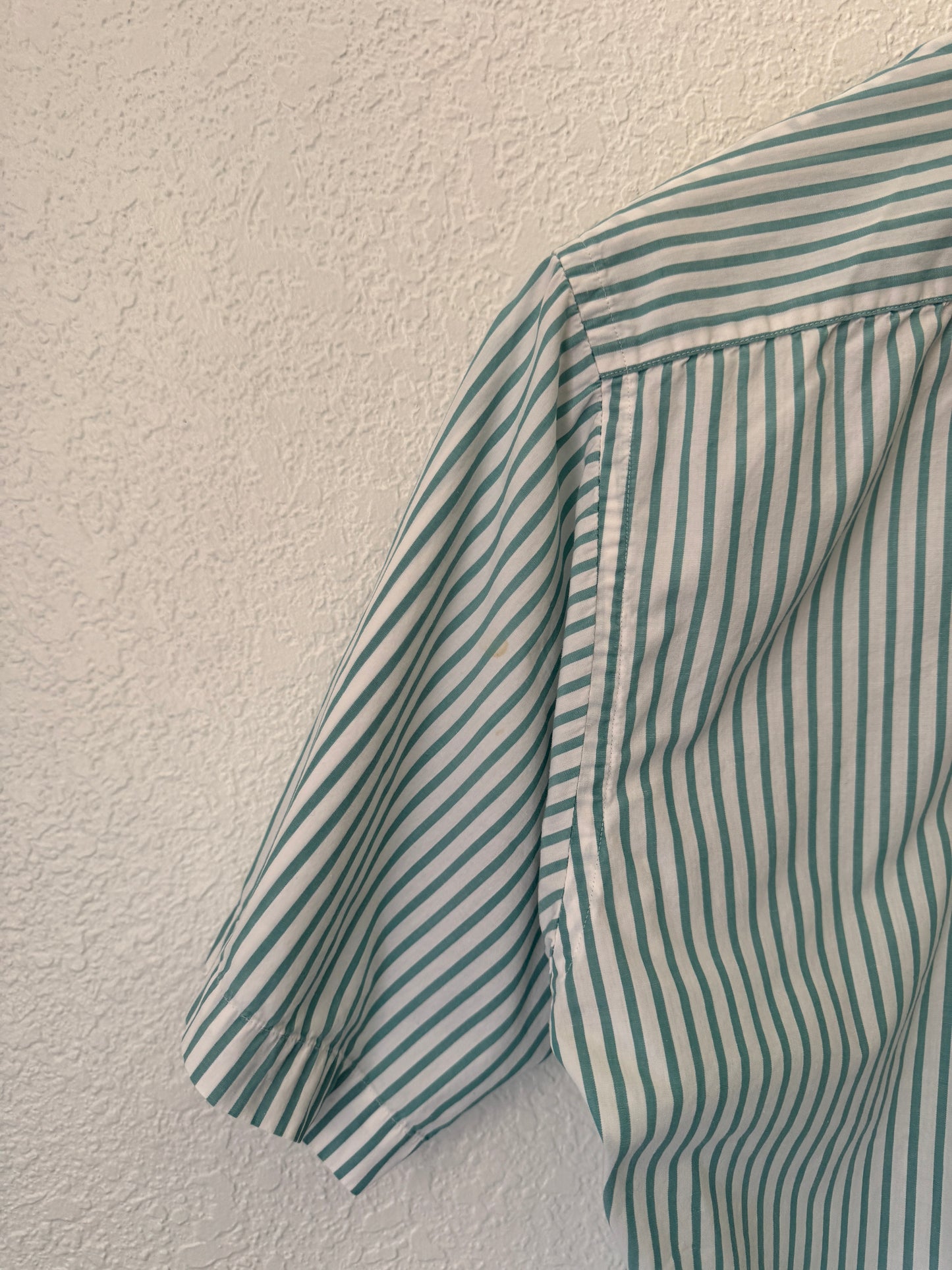 1990s LL Bean Striped Button Down Short Sleeve Shirt