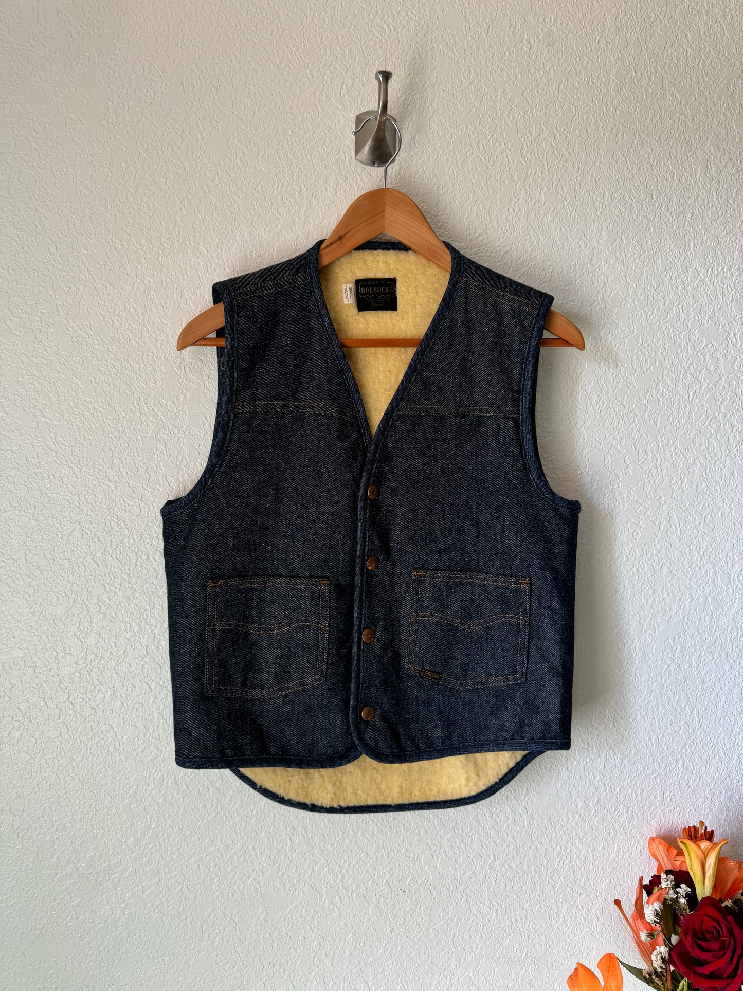 1970/80s Sears Roebuck Sherpa Denim Vest