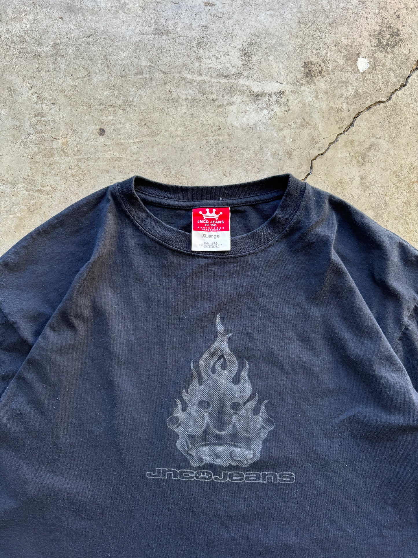 Y2K JNCO Flaming Crown Dragon Skater T-Shirt