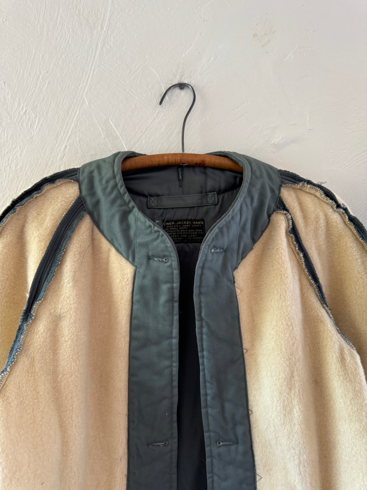 1950s USAF Air Force Military Wool Jacket Liner