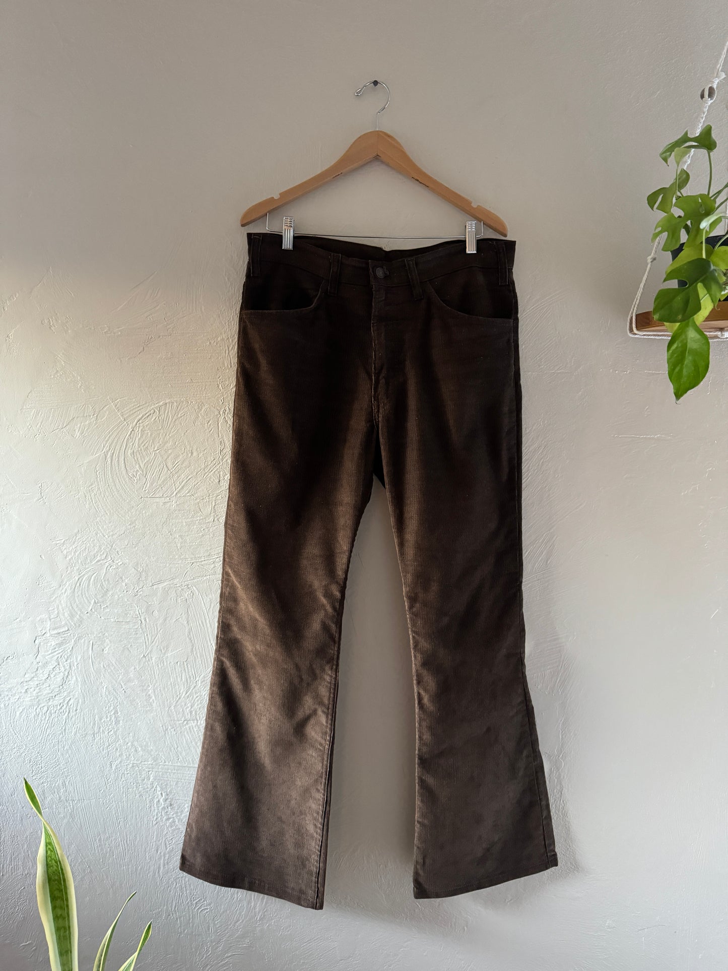 1970s Levis Corduroy Brown Flared Pants