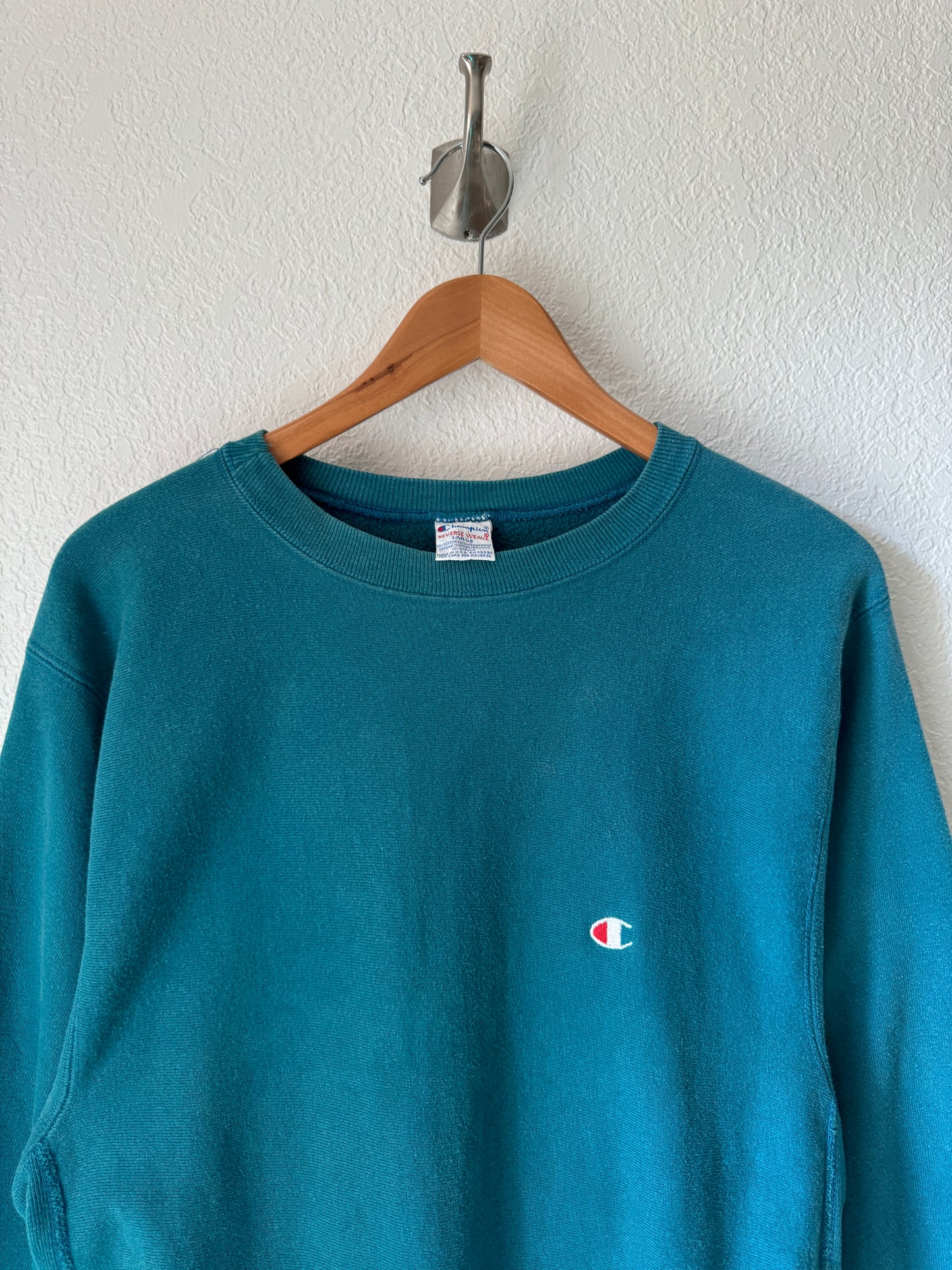 1990s Champion Reverse Weave Teal Crewneck Sweater