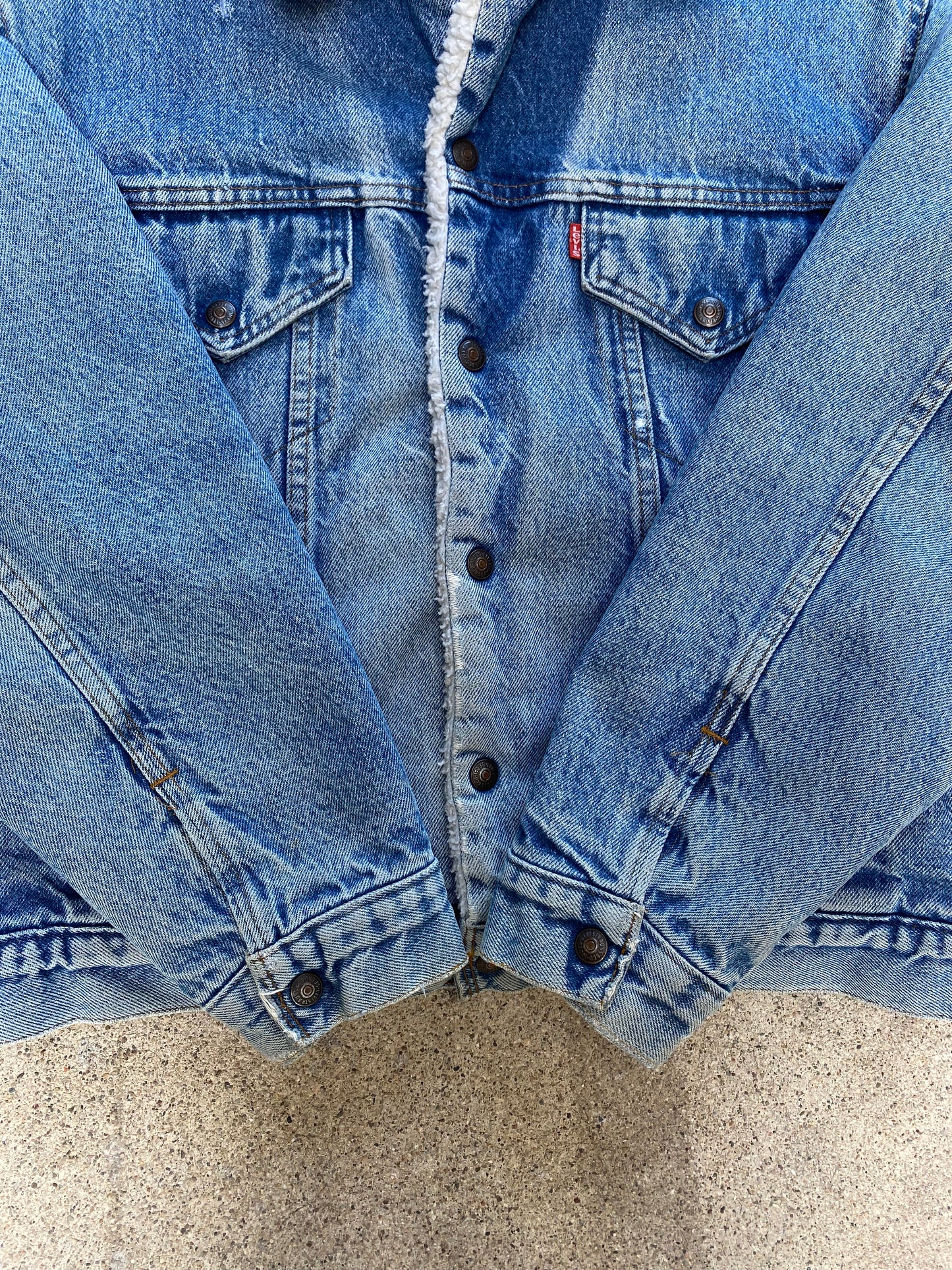 1980s Levis Denim Trucker Sherpa Jacket