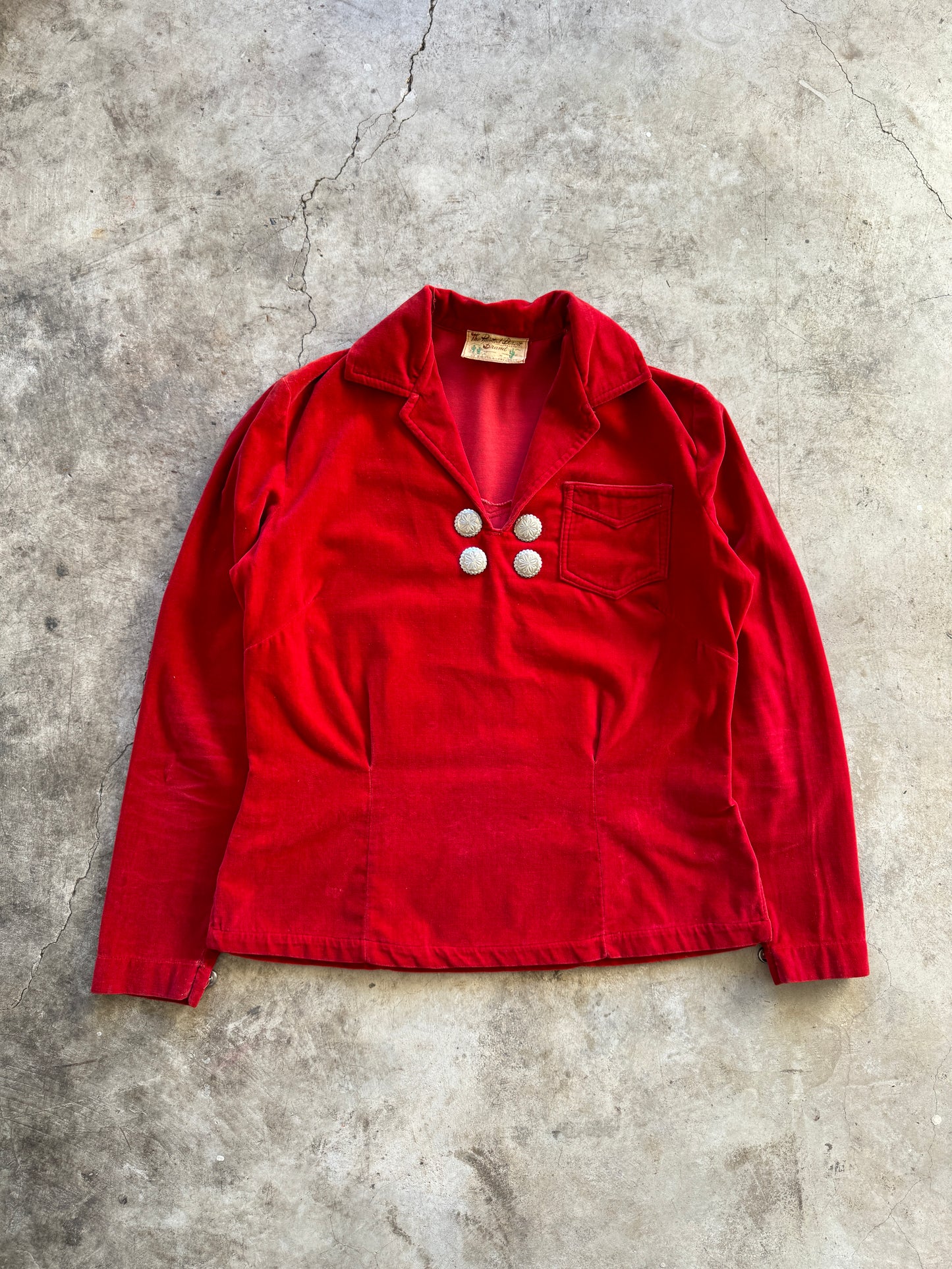 1950s The Painted Desert Brand Velvet Pullover Western Shirt