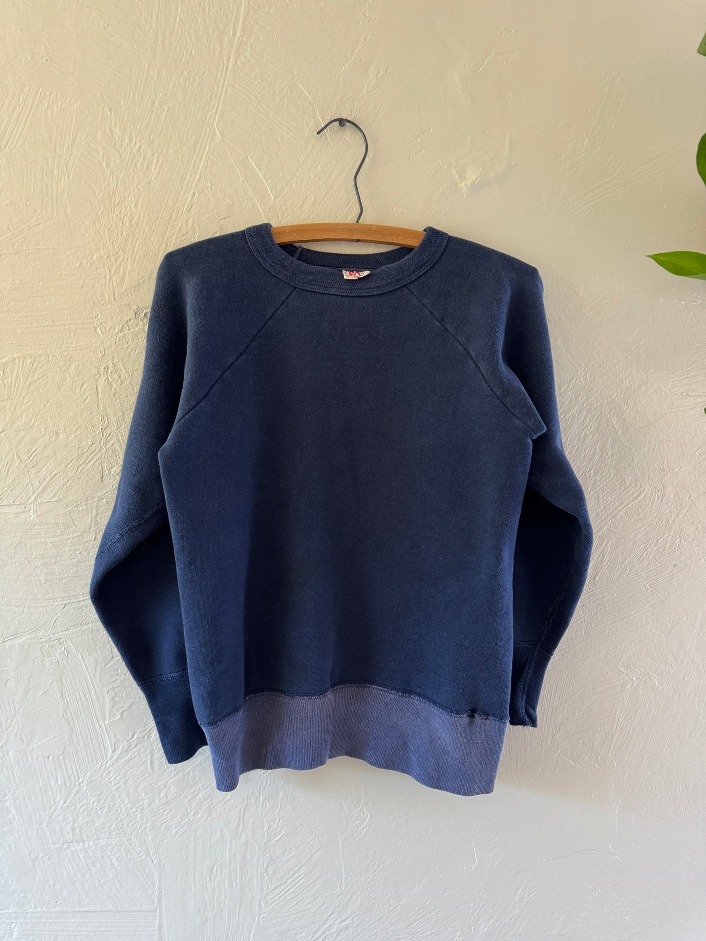 1950s Wind Shield Crewneck Navy Two Tone Sweater