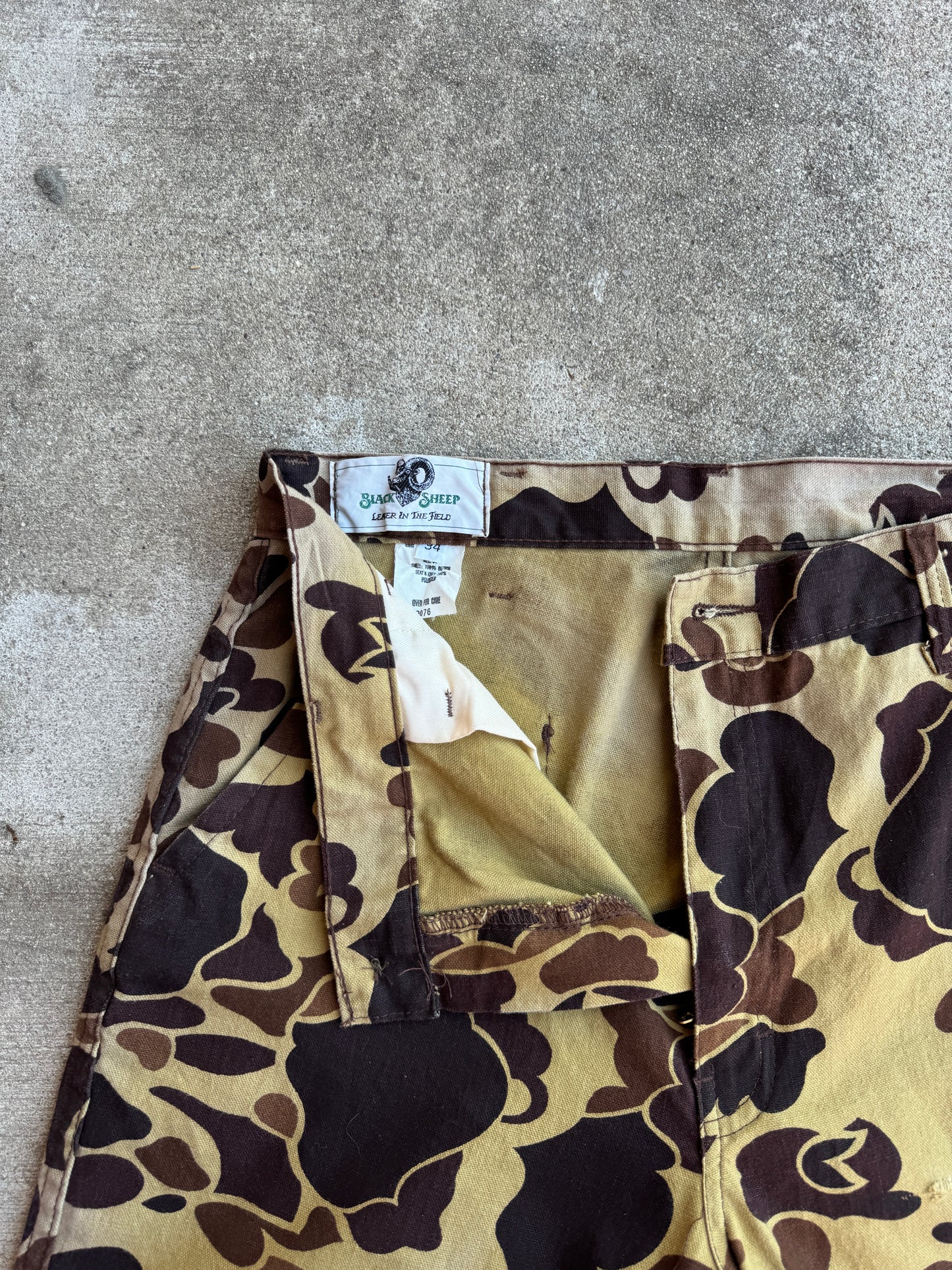 1970s Black Sheep Hunting Duck Camo Pants