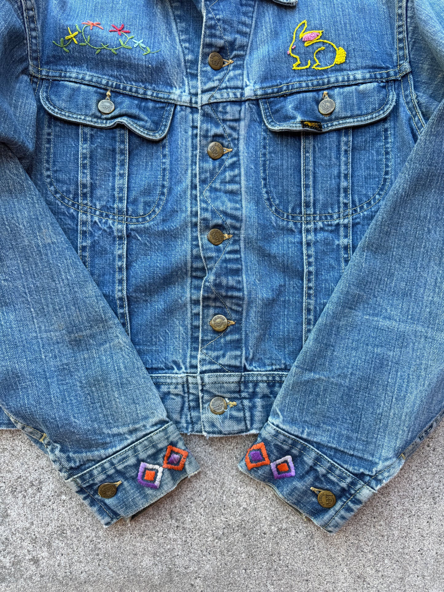 1970s Lee Sanforized Custom Embroidery Denim Jacket