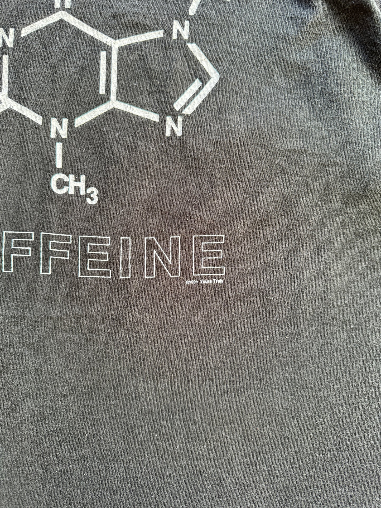 1990s Caffeine Molecule Scientific Formula Coffee T-Shirt