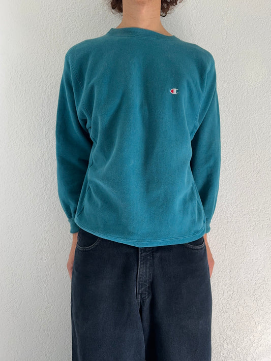 1990s Champion Reverse Weave Teal Crewneck Sweater