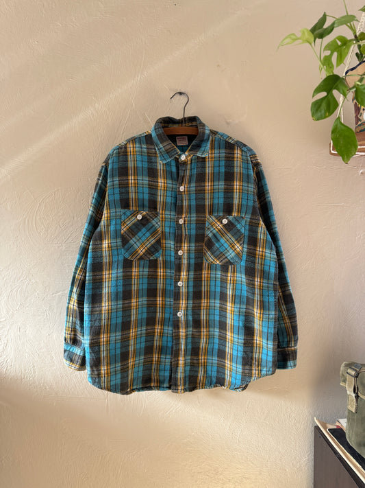 1960s Big Mac Cotton Plaid Flannel Button Up Shirt