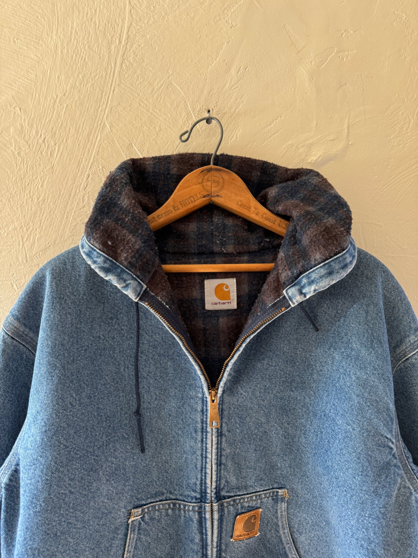 1990s Carhartt Active Hooded Denim Jacket