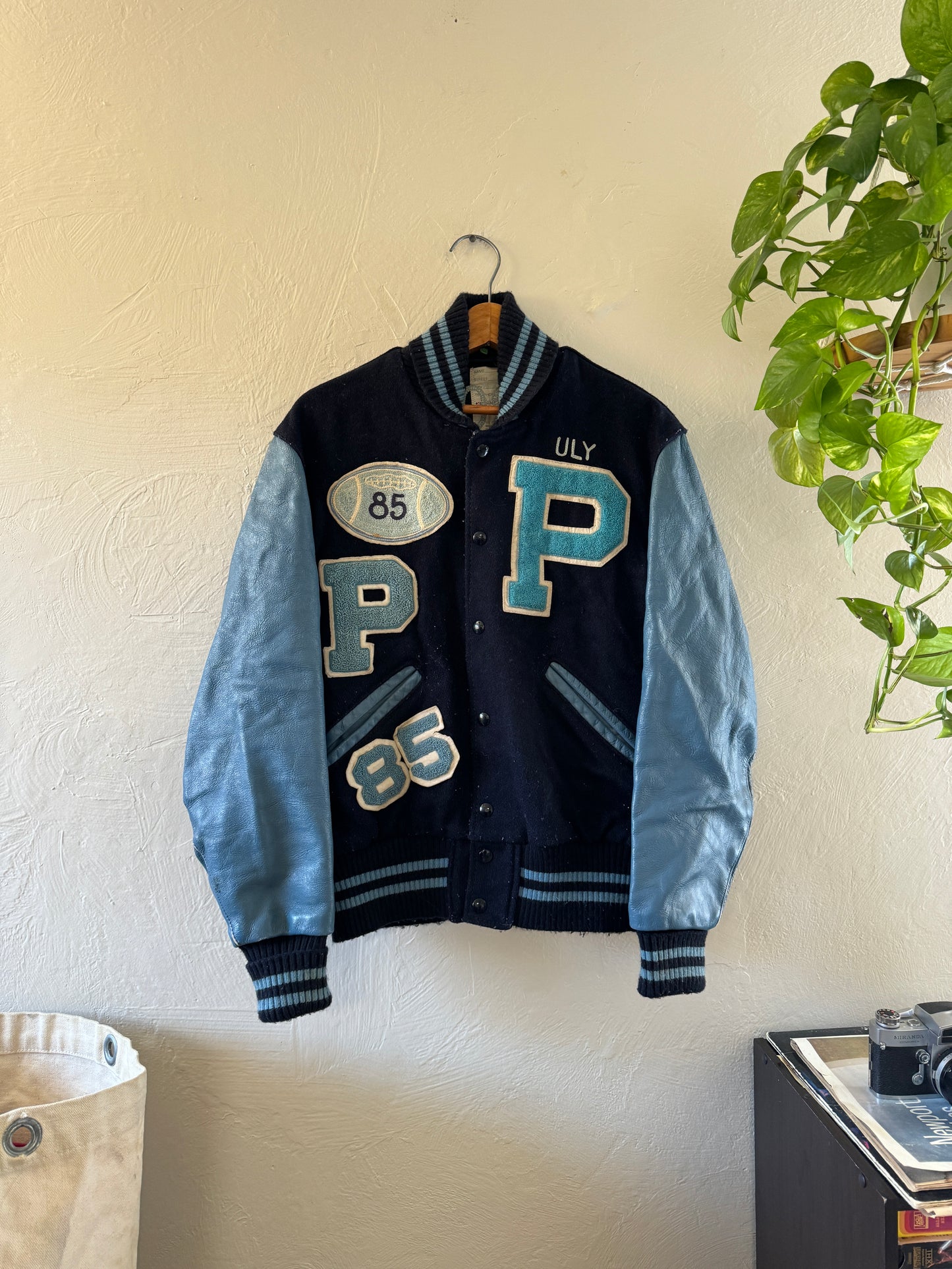 1980s DeLong Pueblo Warriors Chain Stitched Varsity Jacket