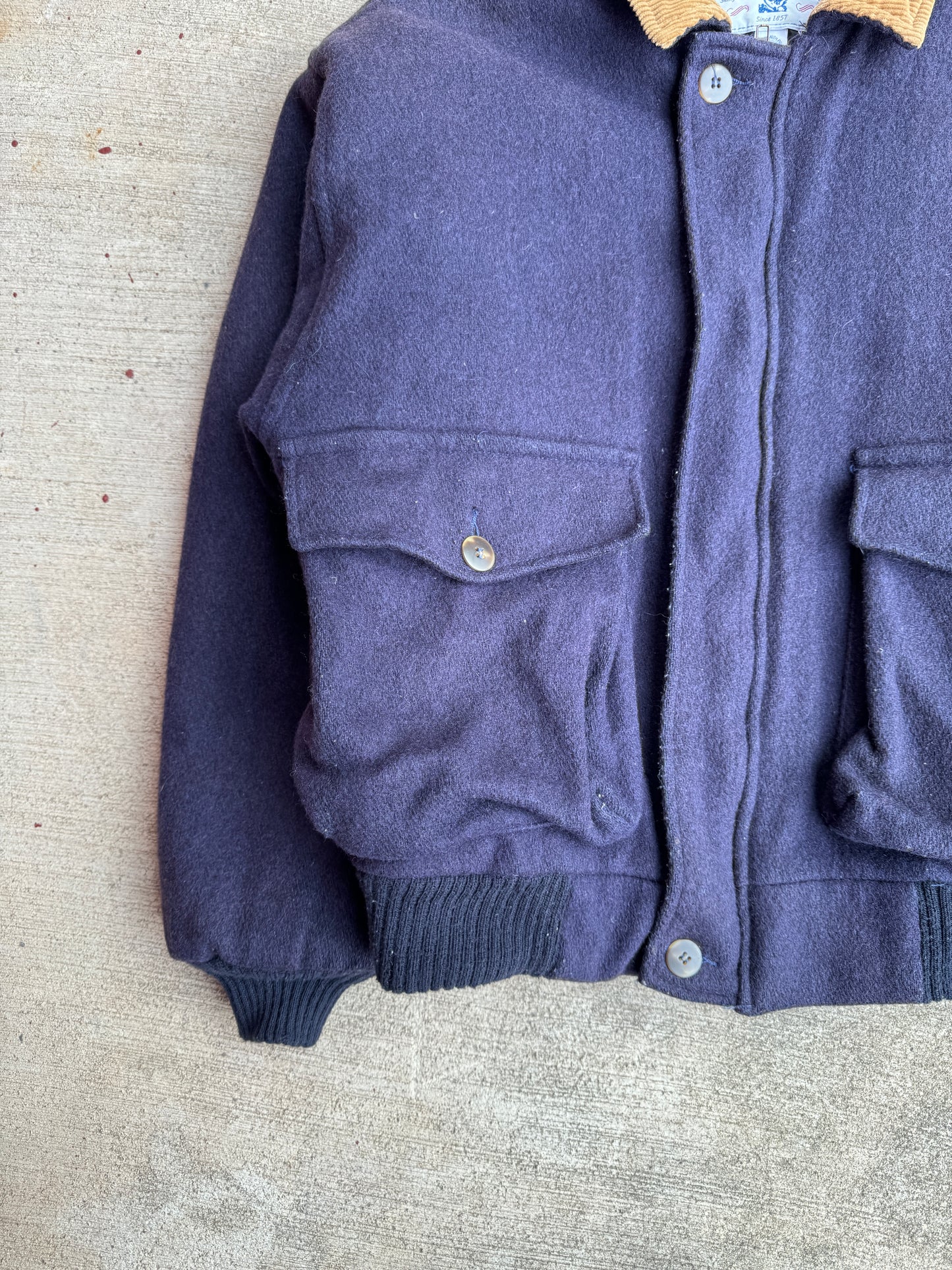 1980s Manhattan Bomber Wool Zip Up Jacket