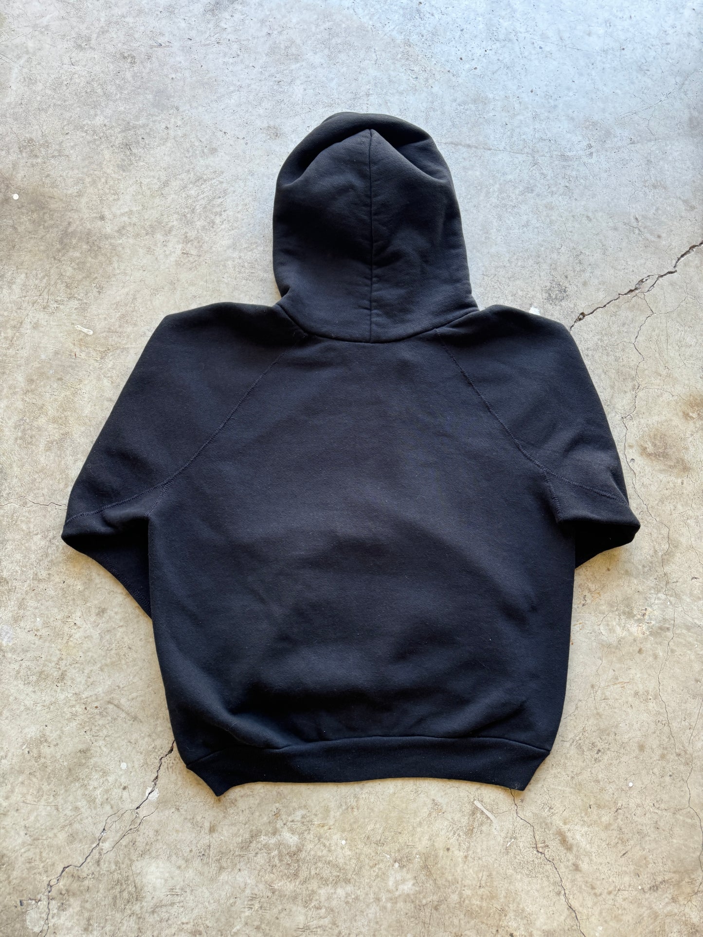 1970/80s Side Quarter Zip Up Black Hoodie