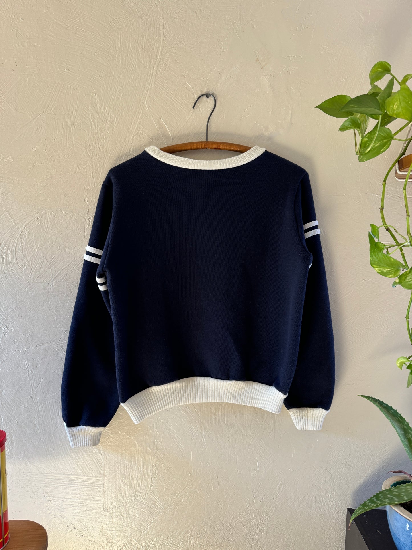 1980s Navy Two Tone Crewneck Sweater