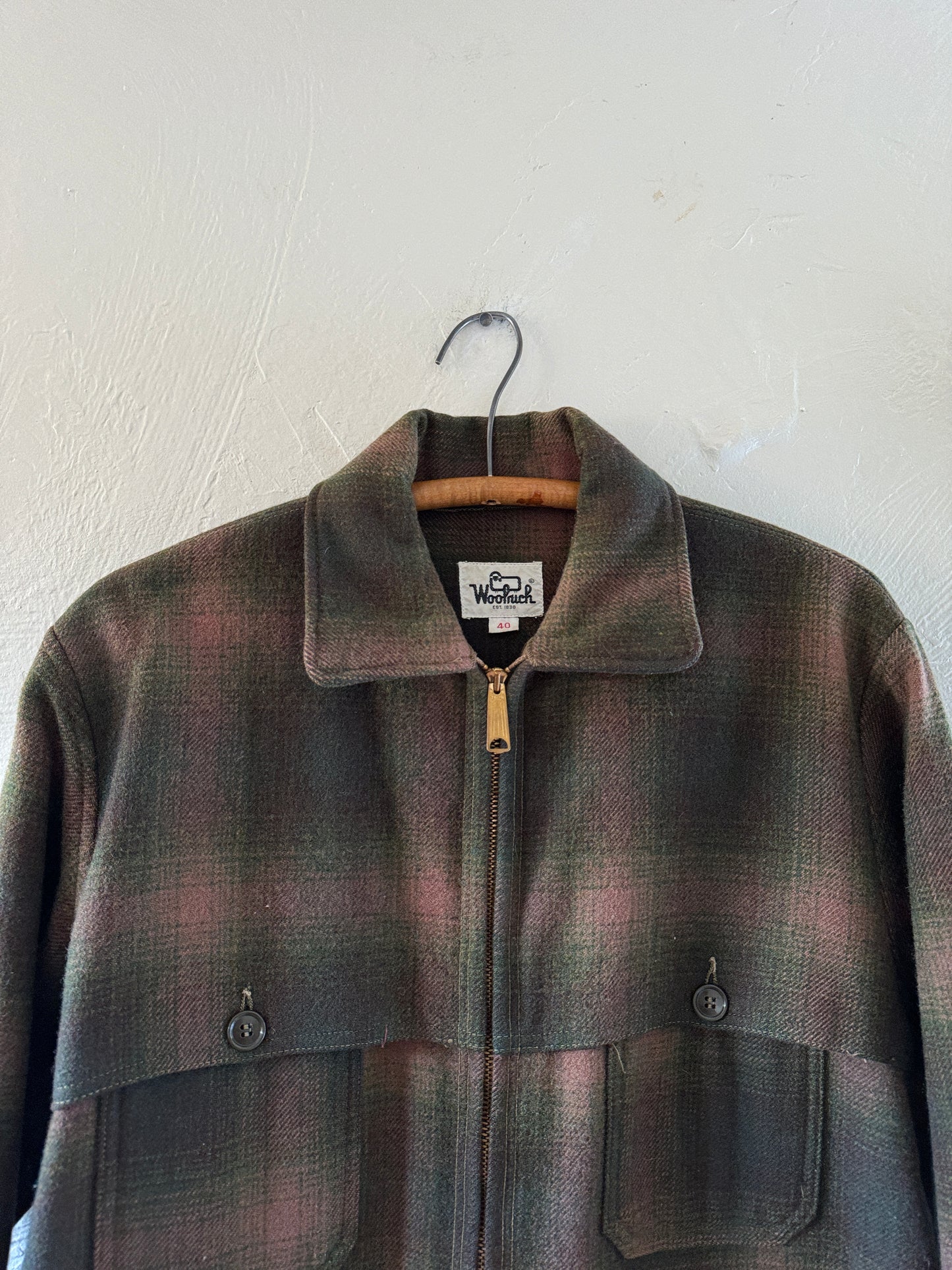 1970s Woolrich Hunting Zip Up Flannel Jacket