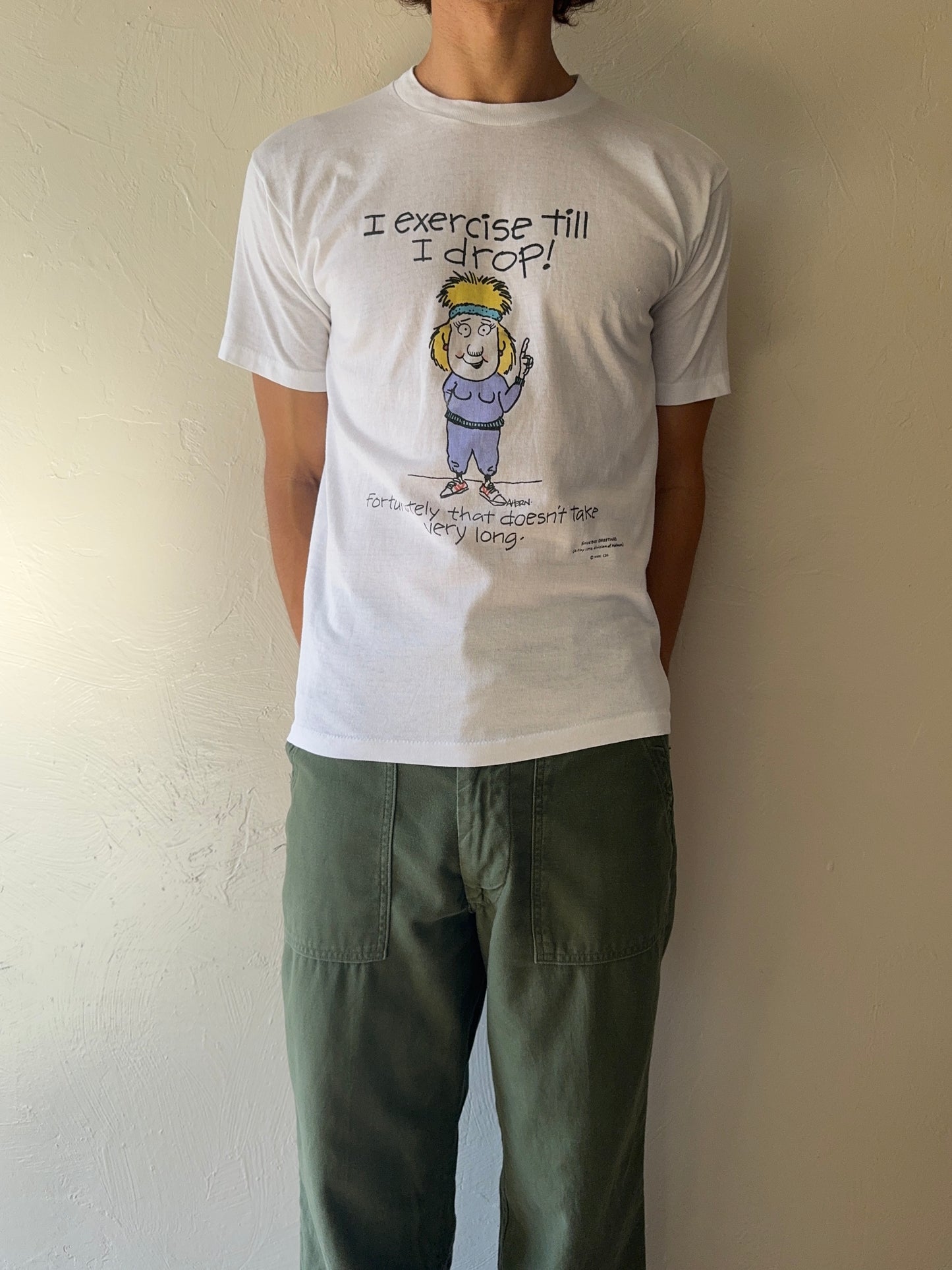 1980/90s “I Exercise Till I Drop” Parody T-Shirt