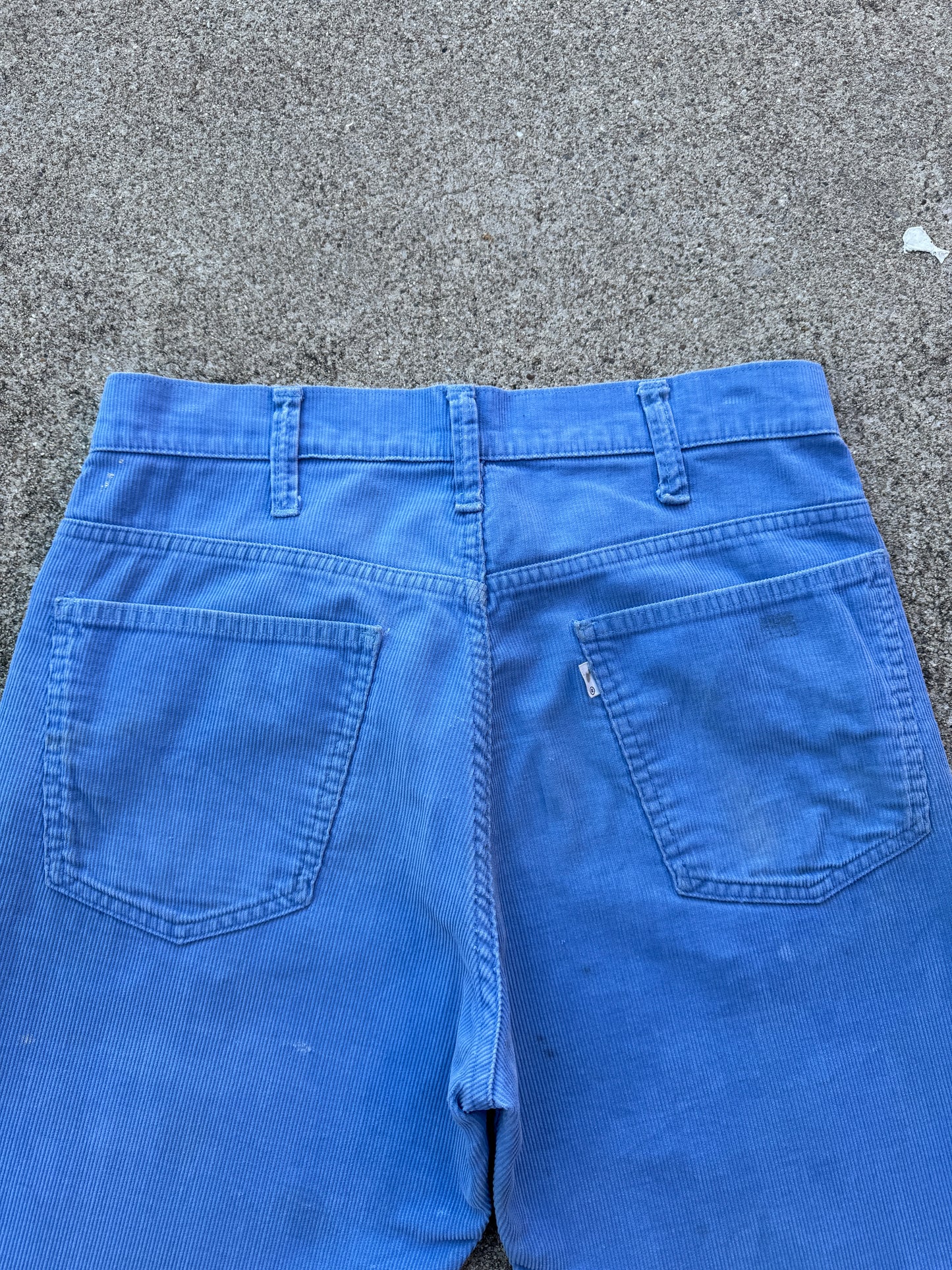 1970s Levis Corduroy Baby Blue Flared Pants