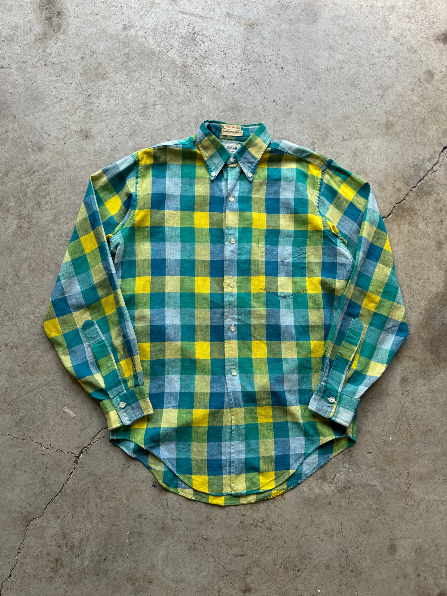 1960s The Clothes Horse Checkered Cotton Shirt