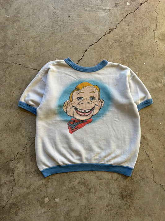 1970s Howdy Doody Two Tone Short Sleeve Sweater