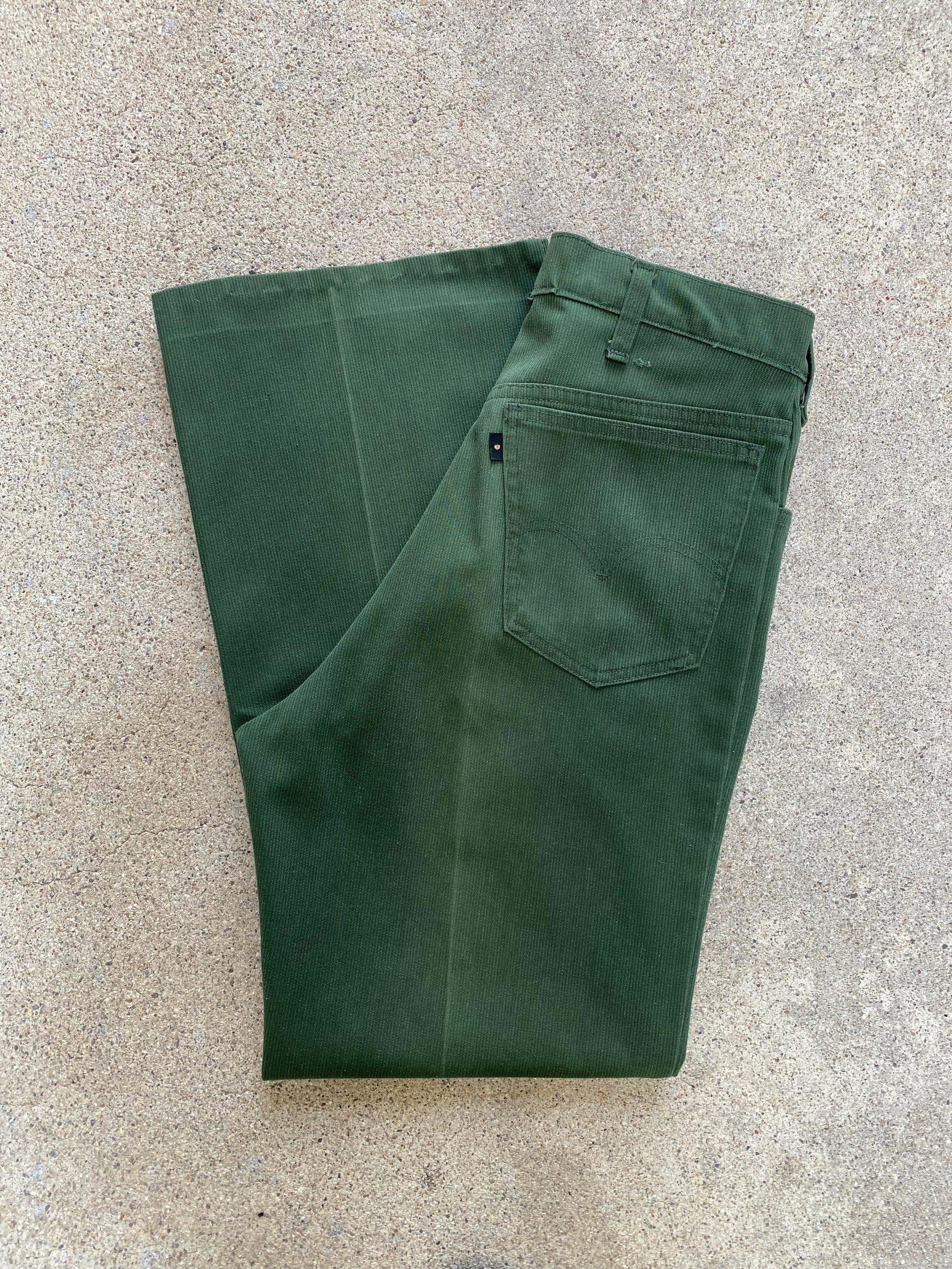 Levis Green 70s Vintage Corduroy Boot Cut Pants