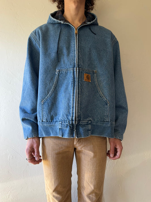 1990s Carhartt Active Hooded Denim Jacket