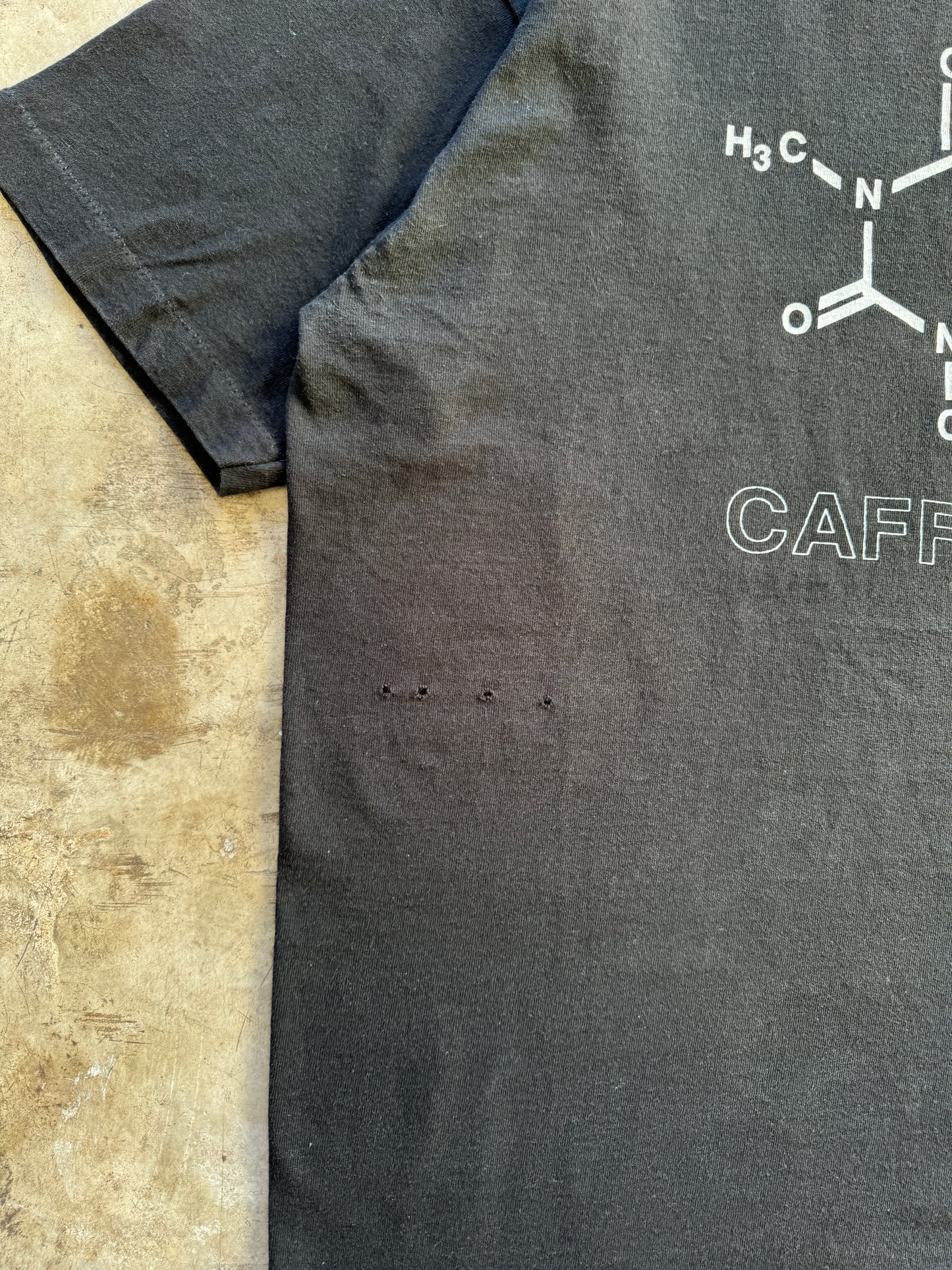 1990s Caffeine Molecule Scientific Formula Coffee T-Shirt