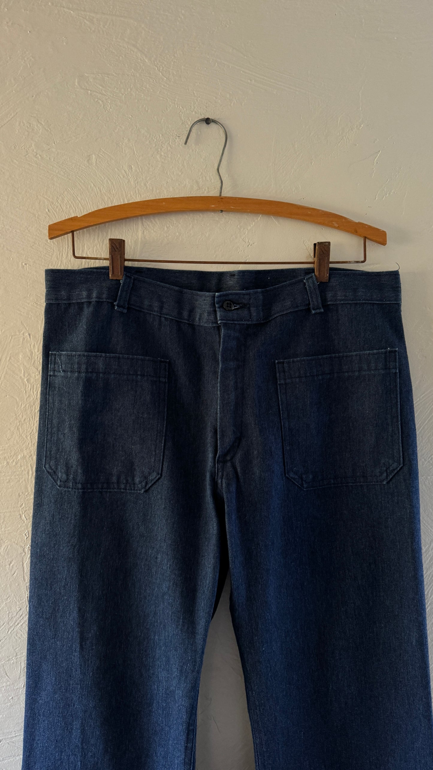 1980s USN Navdungaree Bell Bottoms Denim Pants (2)