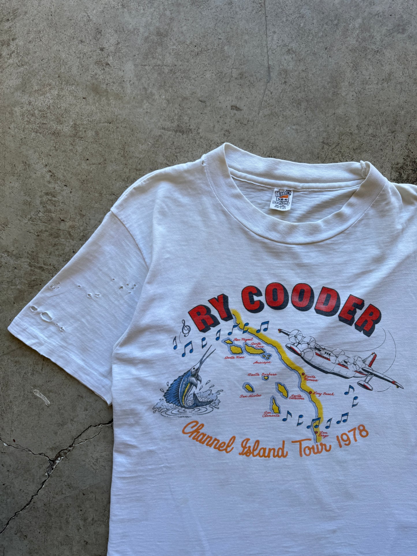 1970s RY Cooder Channel Island Tour T-Shirt