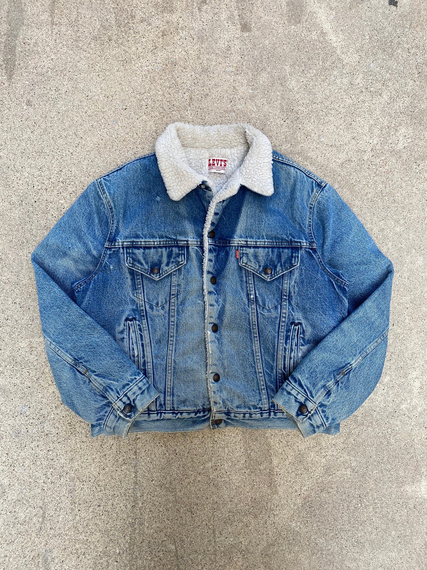 1980s Levis Denim Trucker Sherpa Jacket