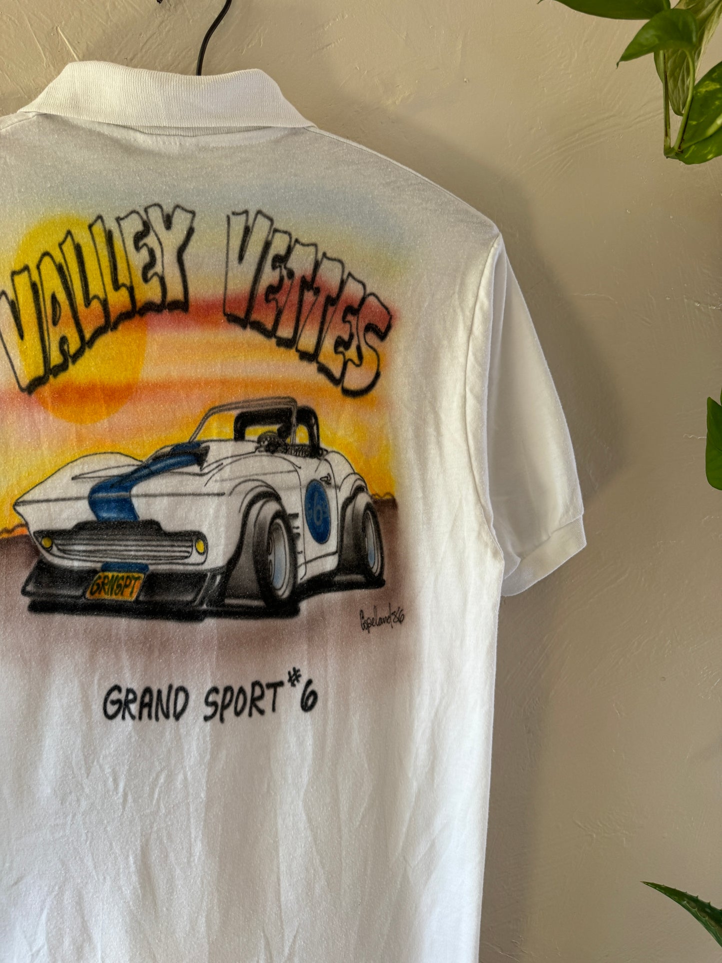 1980s Air Brushed Valley Vettes Racing Polo Shirt